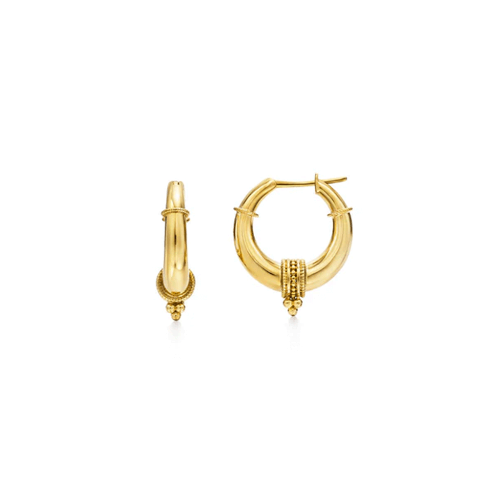Temple St. Clair 18k Yellow Gold Hellenistic Hoop Earrings
