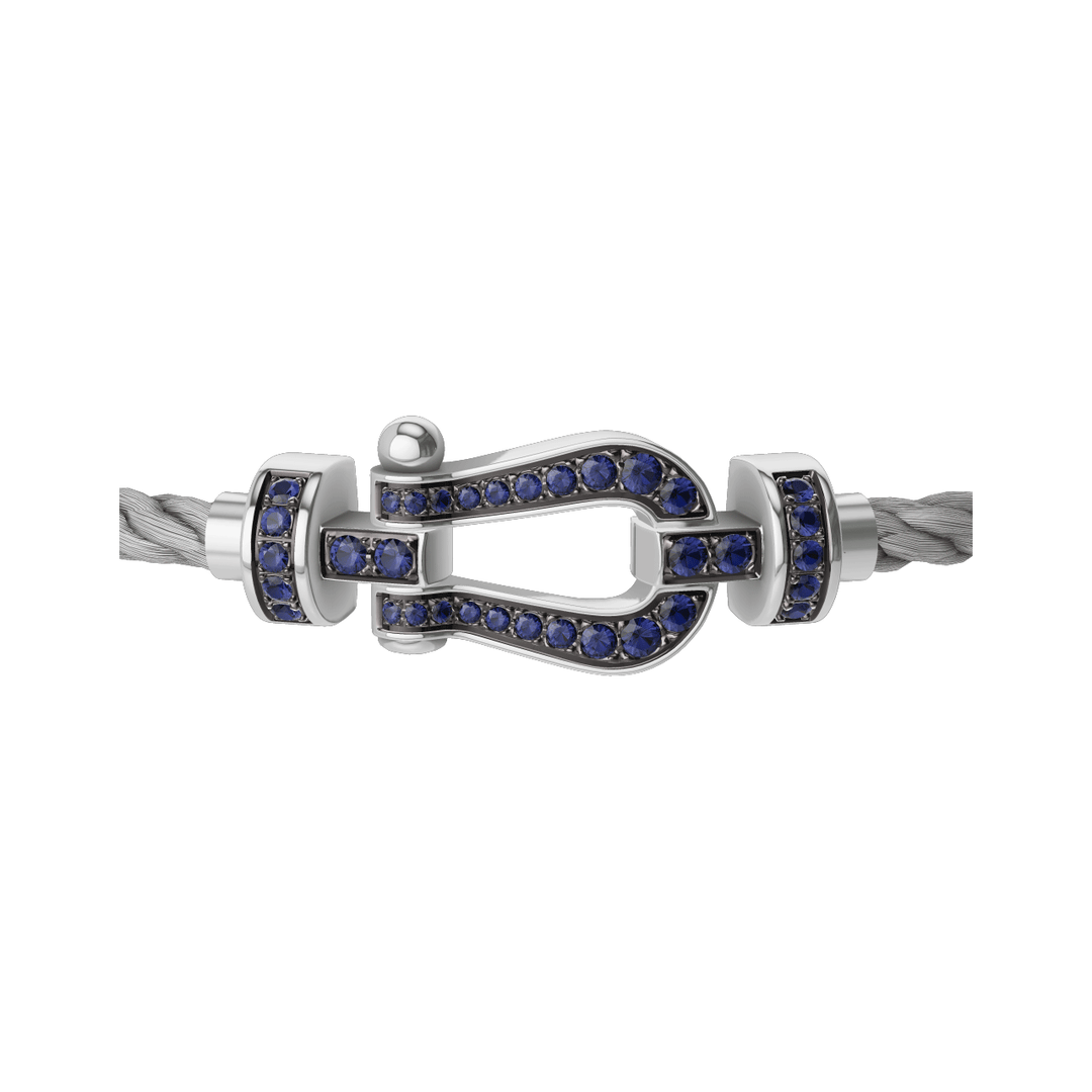FRED Force 10 Steel Cable with 18k White MD Buckle Blue Sapphire, Exclusively at Hamilton Jewelers