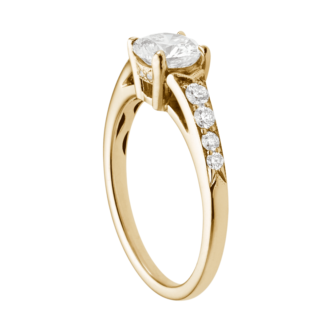 1912 18k Yellow Gold and .25TW Diamond Engagement Mounting Ring