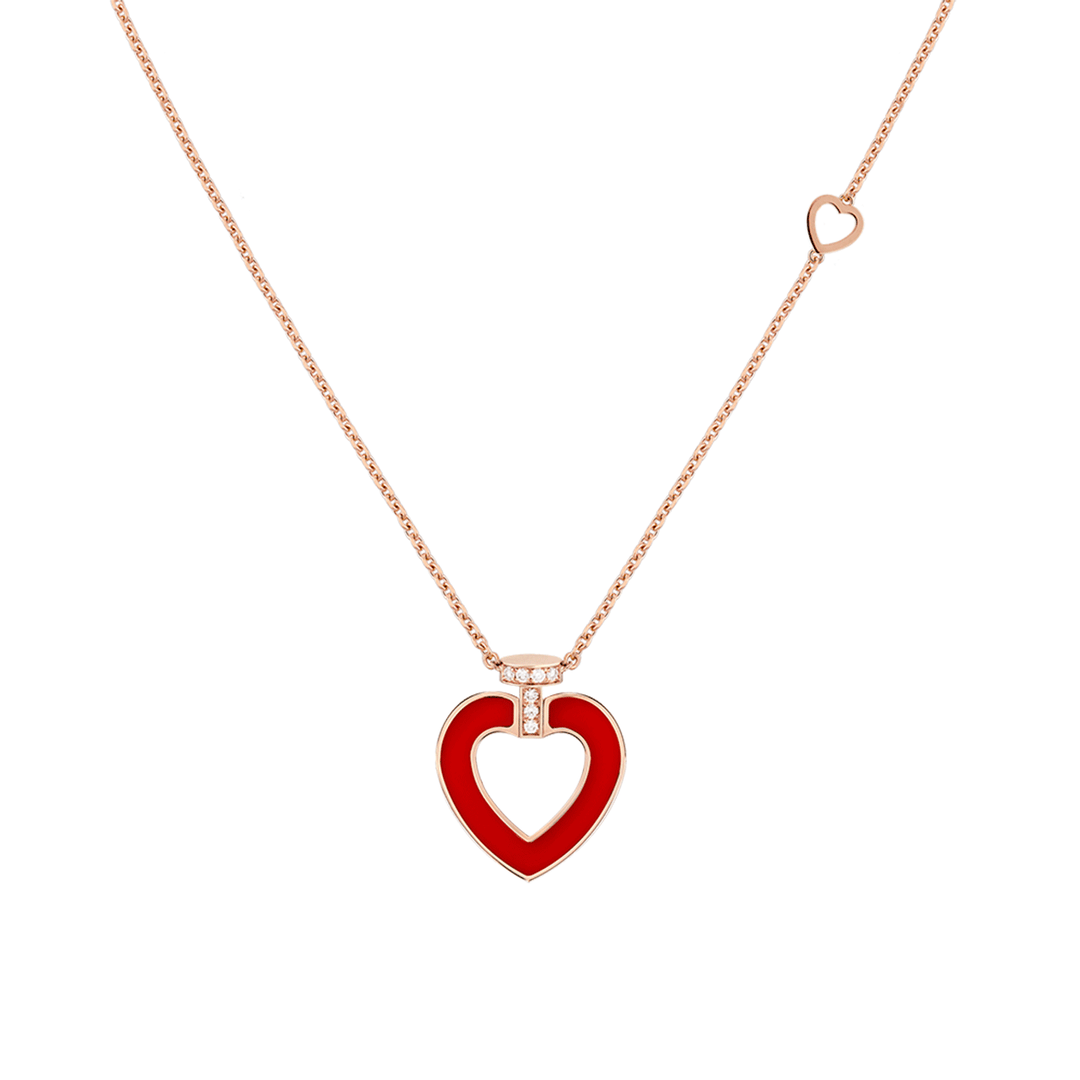 Fred Pretty Woman 18k Rose Gold and Carnelian Heart Pendant, Exclusively at Hamilton Jewelers