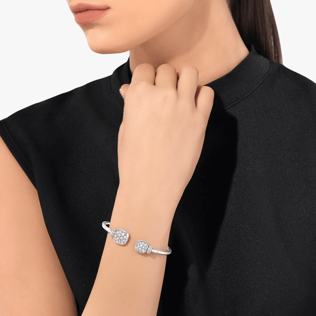 Pomellato Nudo Classic 18k White Gold and Diamond Cuff Bracelet