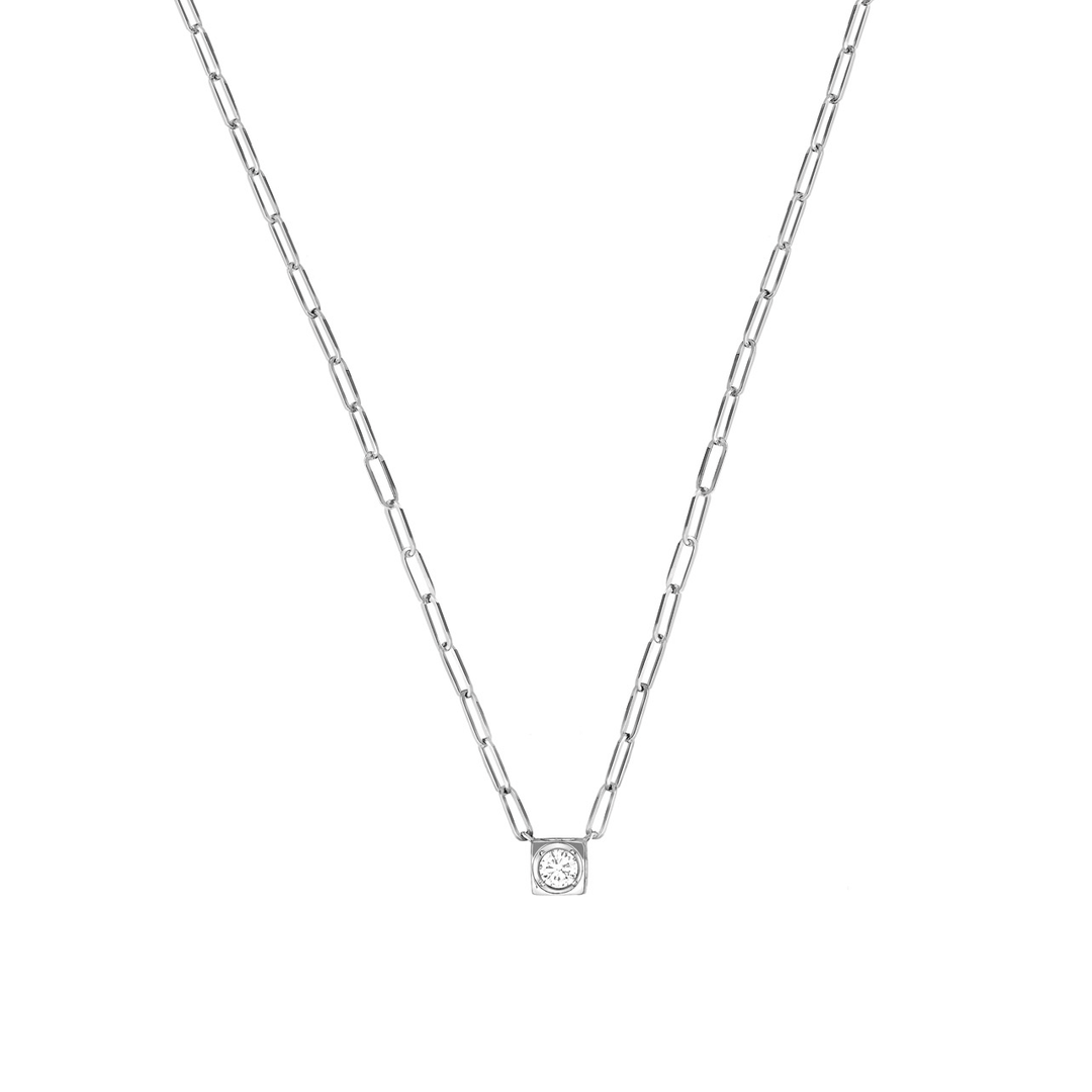 Dinh Van Le Cube 18k White Gold Diamond Large Pendant