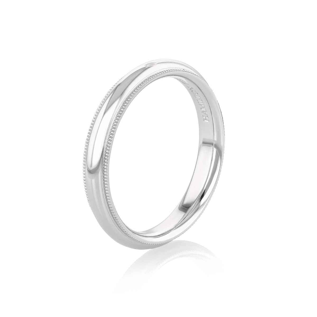 Hamilton Collection 18k White Recycled Gold 4mm Milgrain Comfort Fit Wedding Band