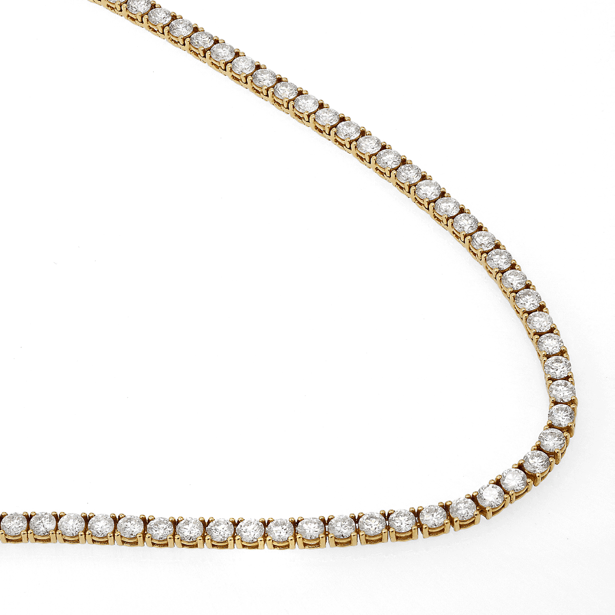 Hamilton Line Collection 18k Yellow Gold and 10.95 Total Weight Diamond Line 17 Inch Necklace
