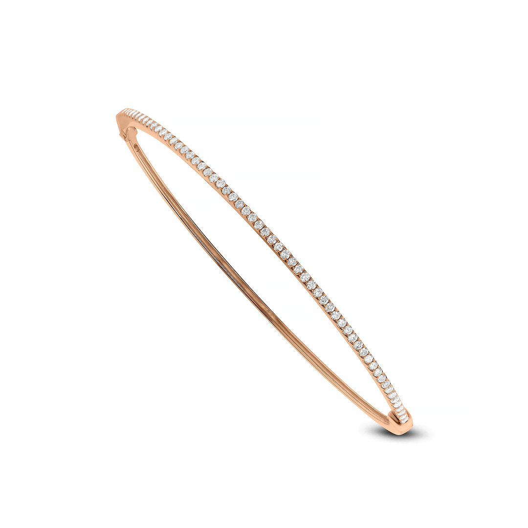 Classic 14k Rose Gold and .57 Total Weight Diamond Bangle