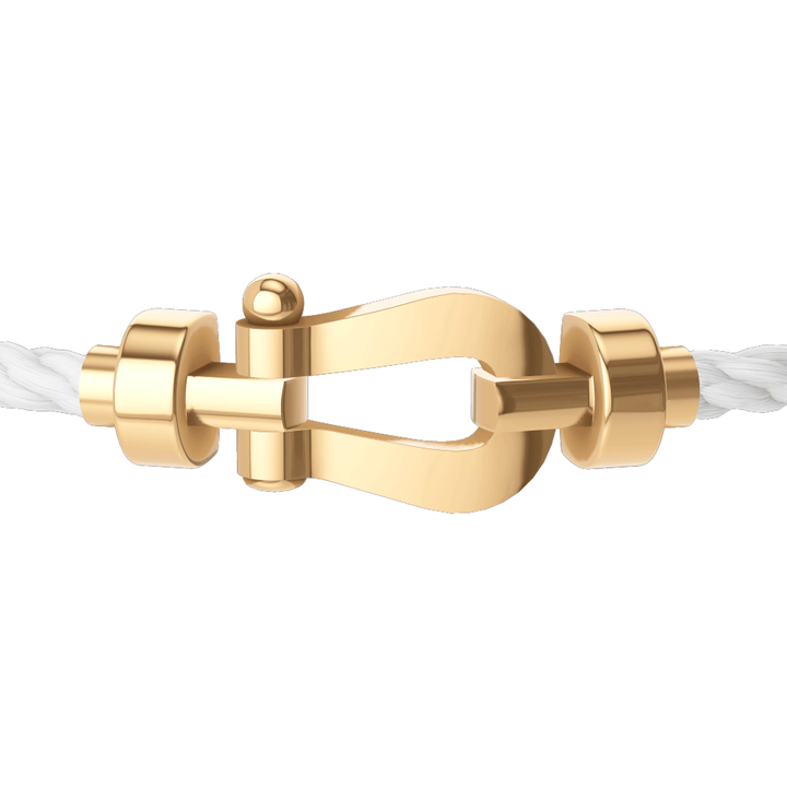 FRED Force 10 White Cord with 18k Yellow Gold MD Buckle, Exclusively at Hamilton Jewelers