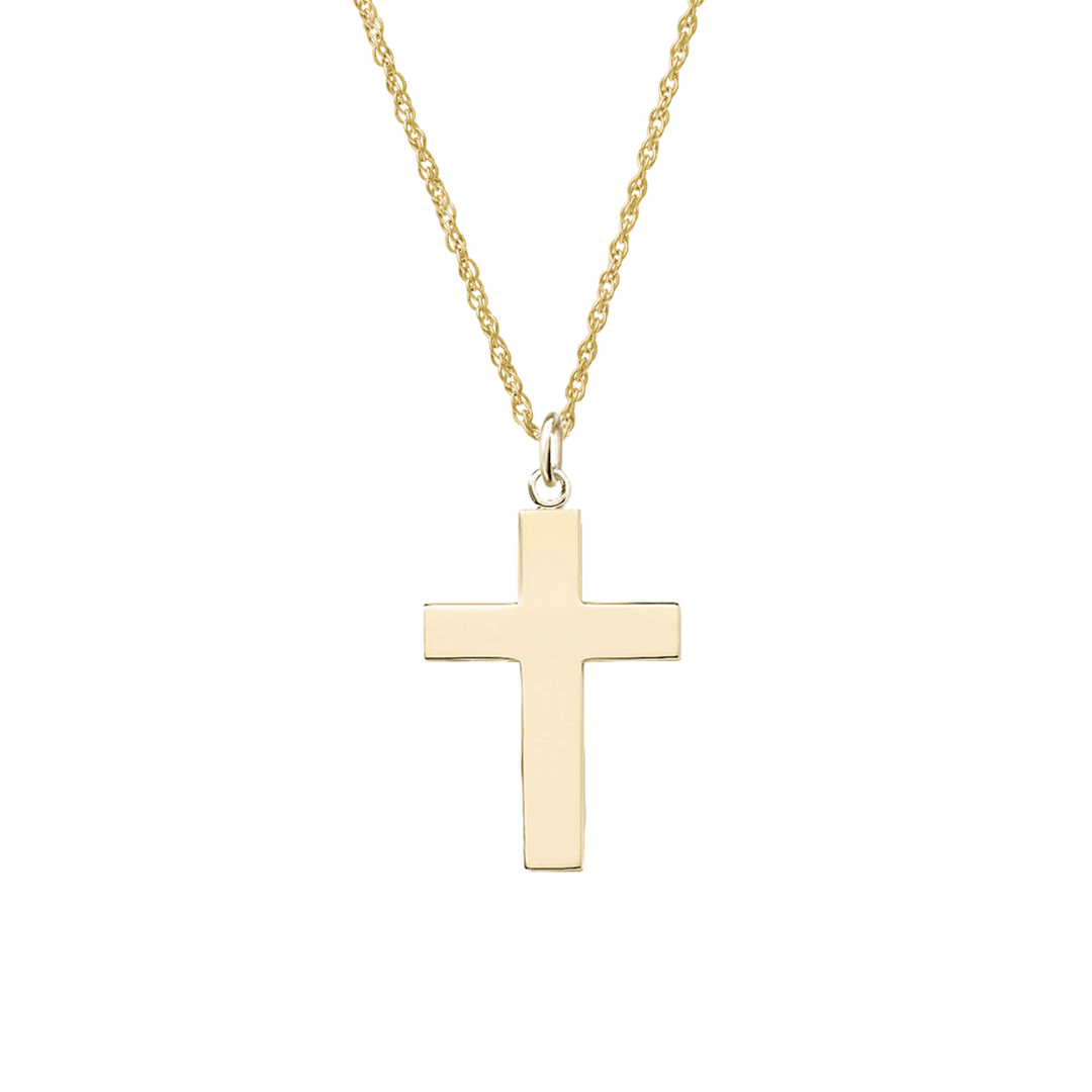 14k Yellow Gold Cross 1.25" Pendant