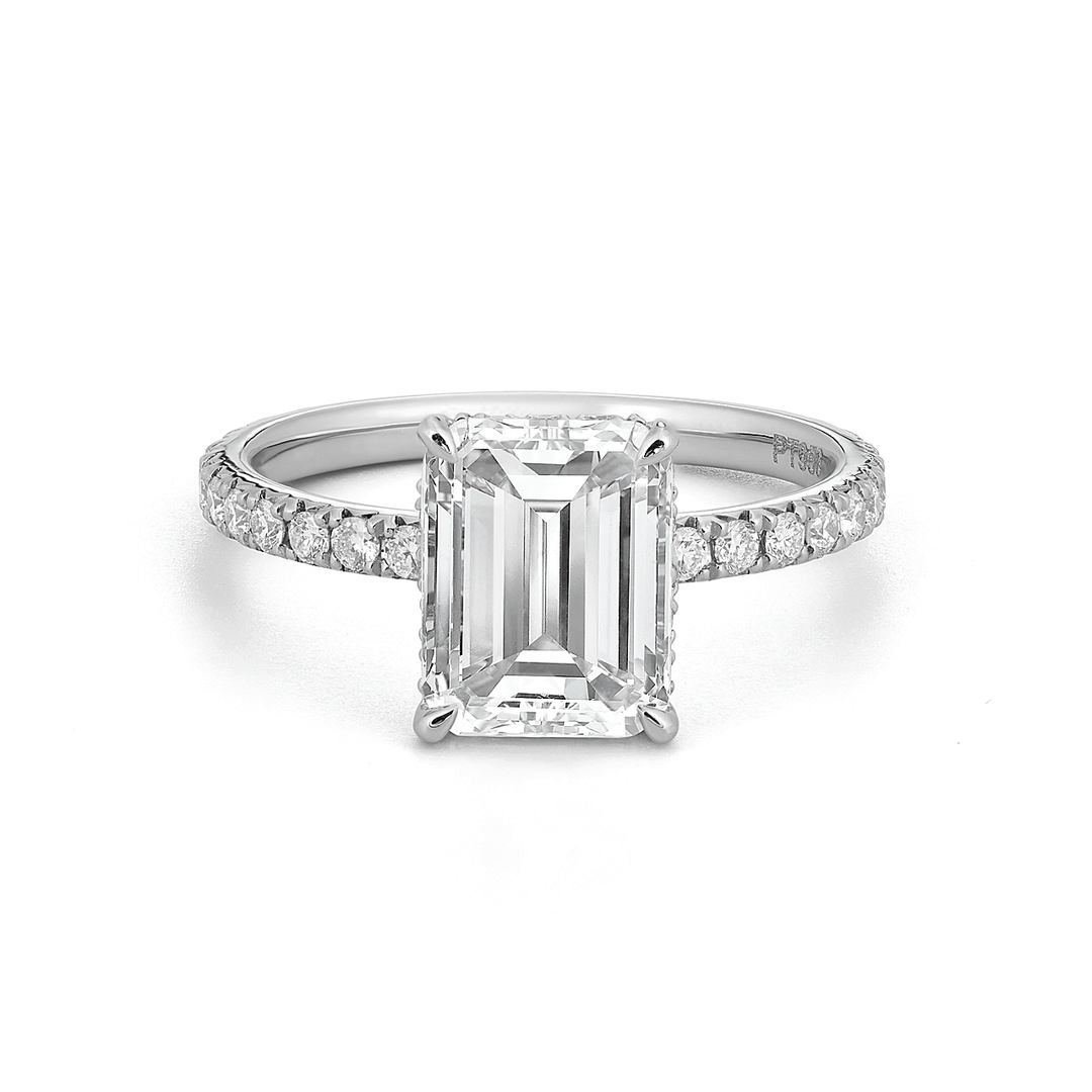 Platinum Micro-Pave Diamond Engagement Ring Mounting