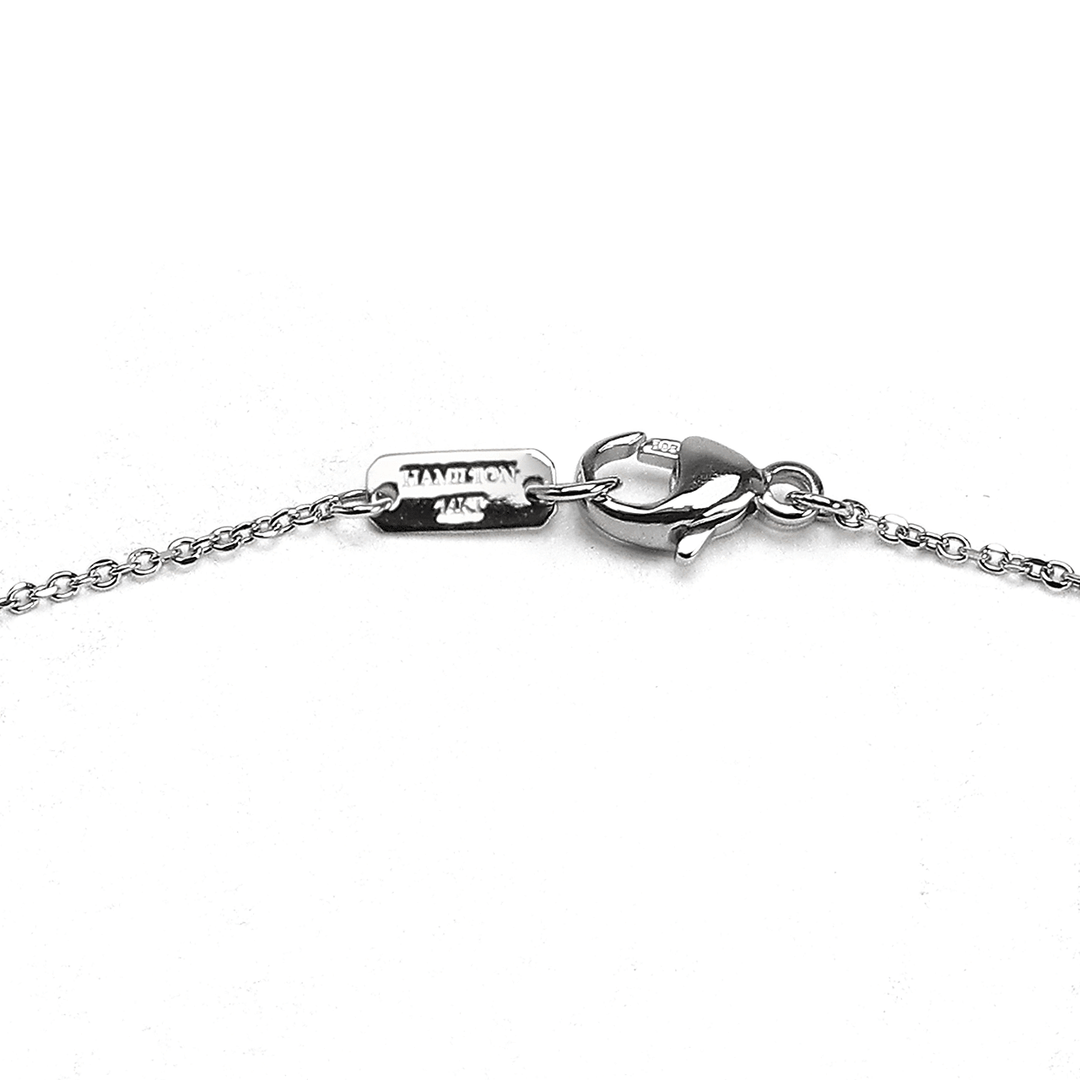 Hamilton Collection Mercer 14k White Recycled Gold 1.2mm Cable 18 Inch Necklace