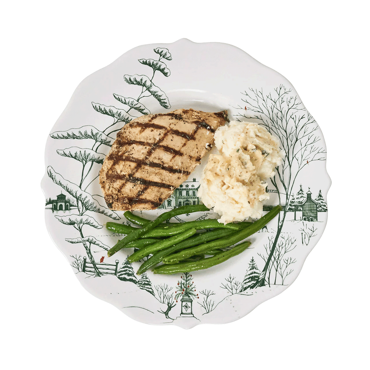 Juliska  Country Estate Winter Frolic Dinner Plate - Evergreen