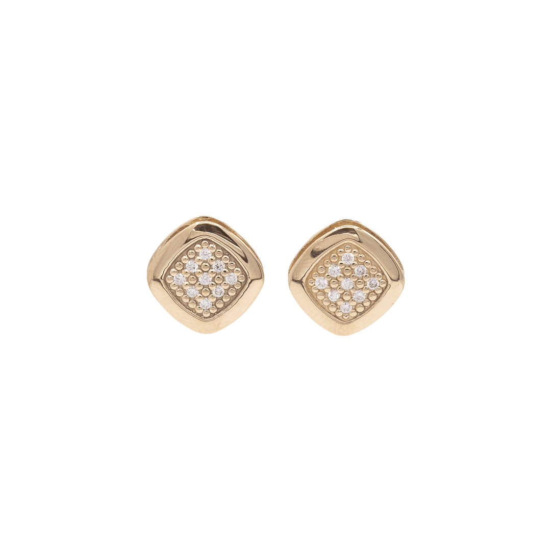 1970's 18k Rose Gold and Diamond .20 Total Weight Earrings