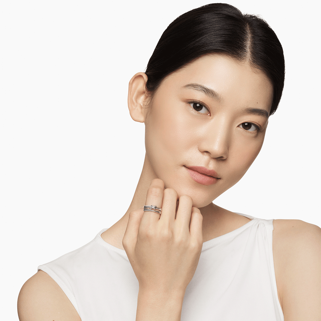 David Yurman X Collection Ring with Diamonds, SZ4