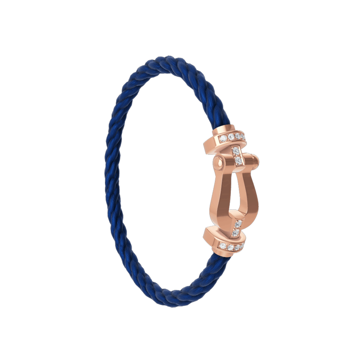 FRED Force 10 Navy Cord with 18k Rose Half Diamond LG Buckle, Exclusively at Hamilton Jewelers