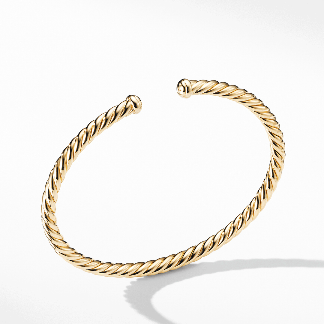 David Yurman Cable Spira Bracelet in 18k Yellow Gold, 4mm