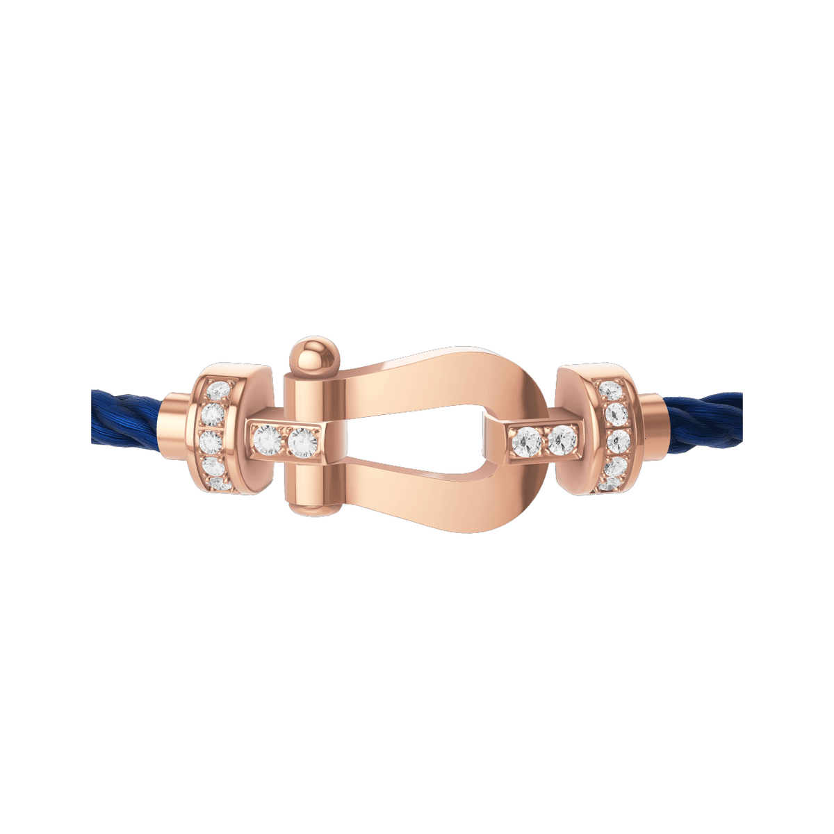 FRED Force 10 Navy Cord with 18k Rose Half Diamond MD Buckle, Exclusively at Hamilton Jewelers