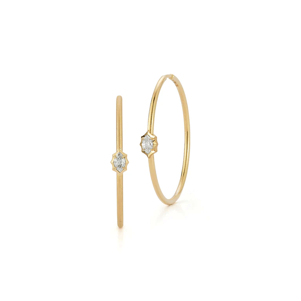 Jade Trau Maverick Plie Diamond Hoops