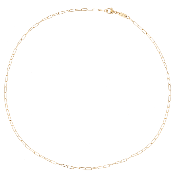 14k Yellow Recycled Gold Extra Small 2.2mm Long Link Chain 16" Necklace