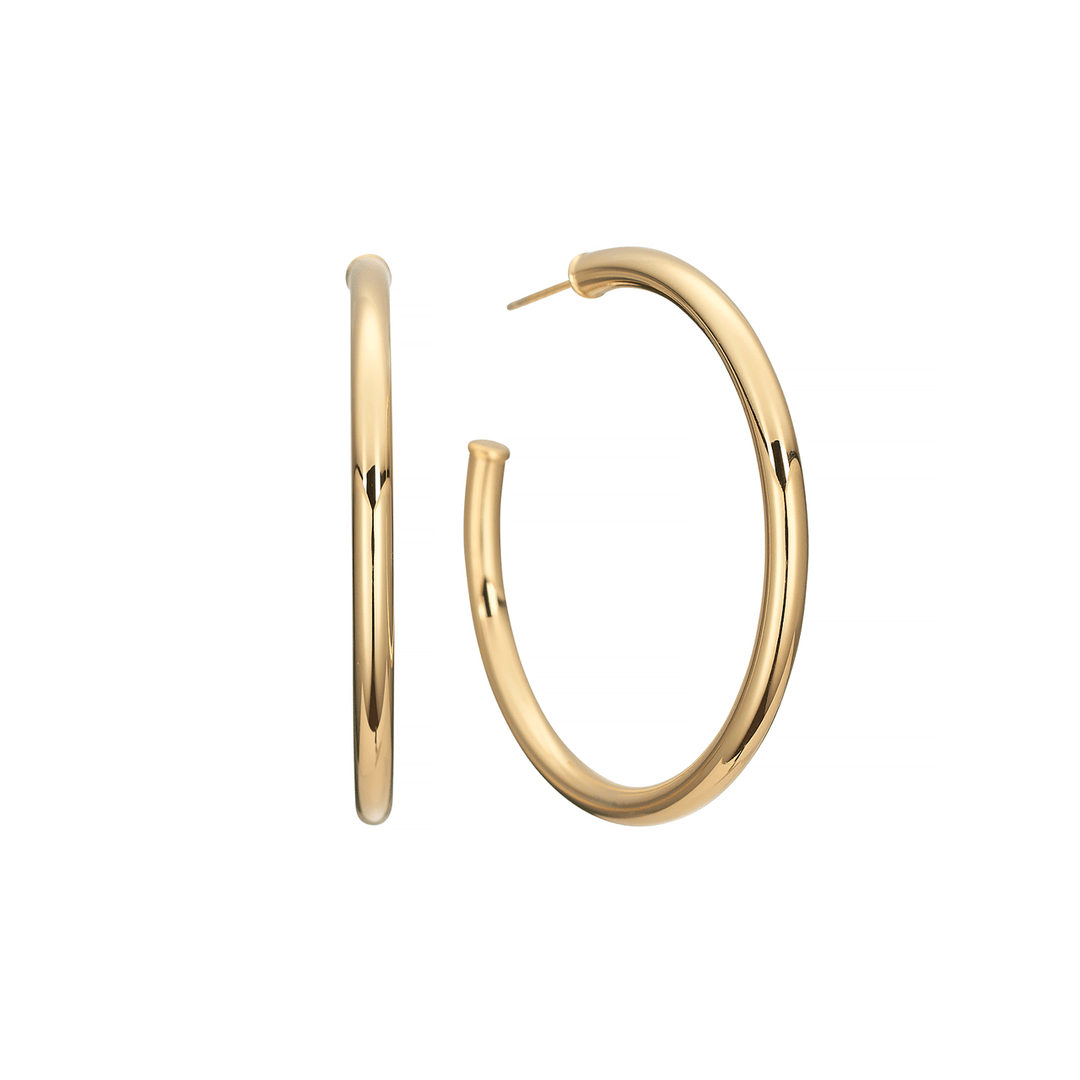 14k Yellow Gold 40mm Hoops