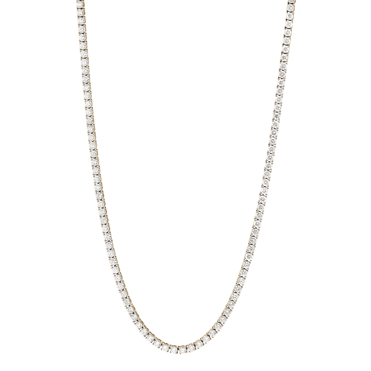 Hamilton Line Collection 18k Yellow Gold and 10.95 Total Weight Diamond Line 17 Inch Necklace