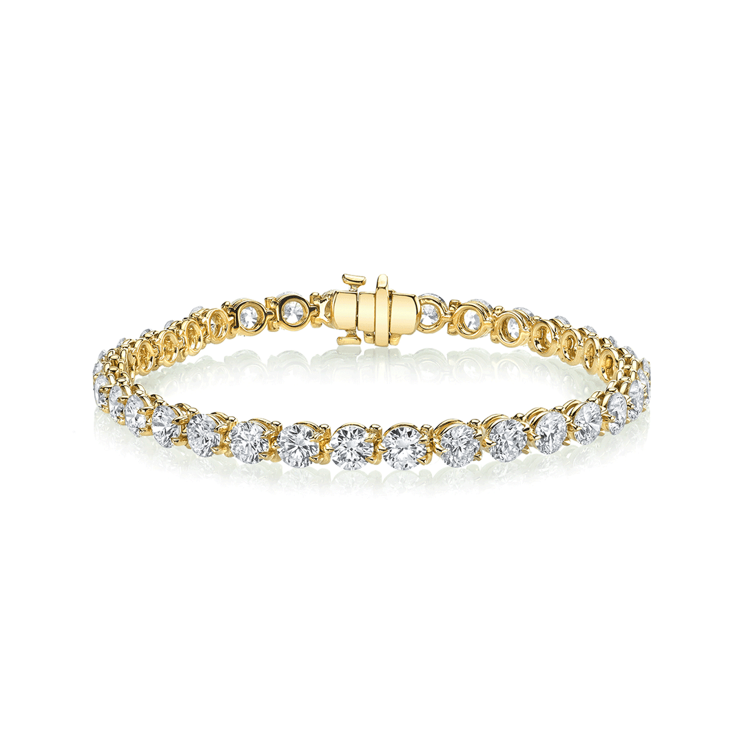 Hamilton Signature Collection 18k Yellow Gold and 10.45 Total Weight Natural Diamond Line Bracelet