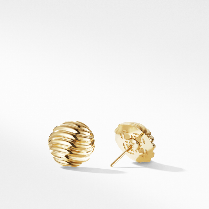 David Yurman Sculpted Cable Earrings in 18k Yellow Gold