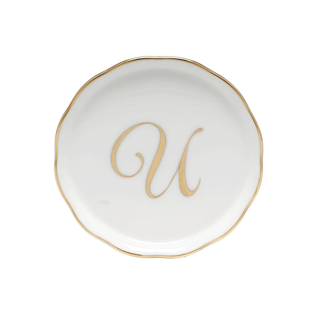 Herend Monogram "U" Coaster