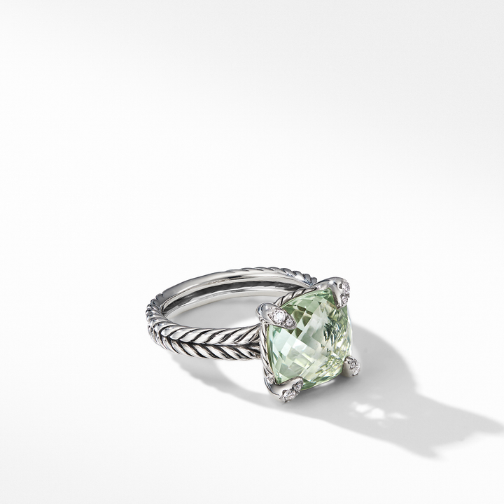 David Yurman Chatelaine® Ring with Prasiolite and Diamonds