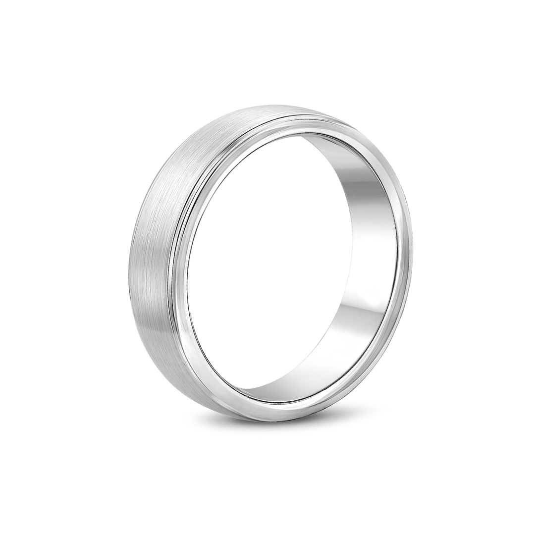 Hamilton Collection 14k White Gold 6.5mm Wide Sandpaper Wedding Band