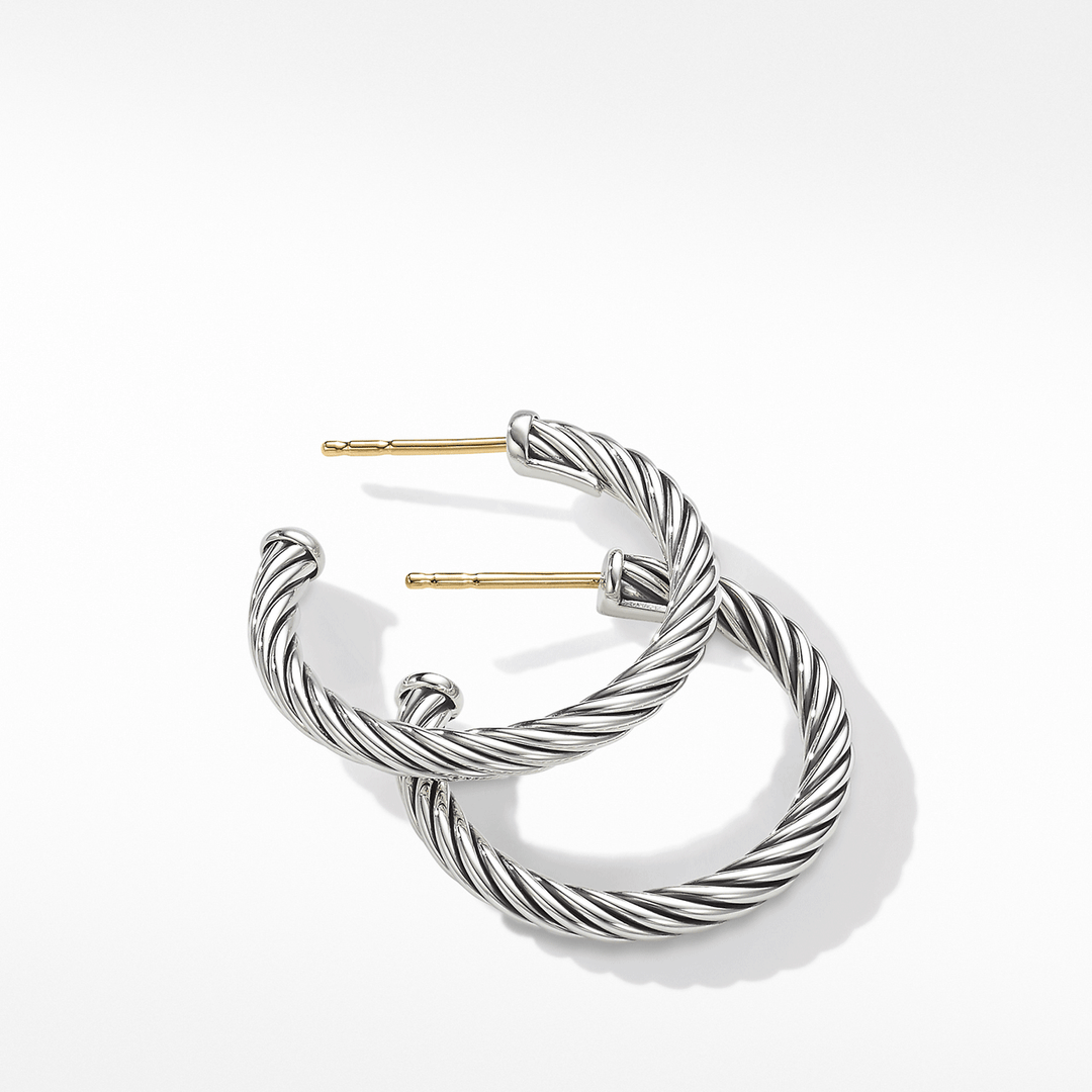 David Yurman Cable Collection Small Cable Hoop Earrings