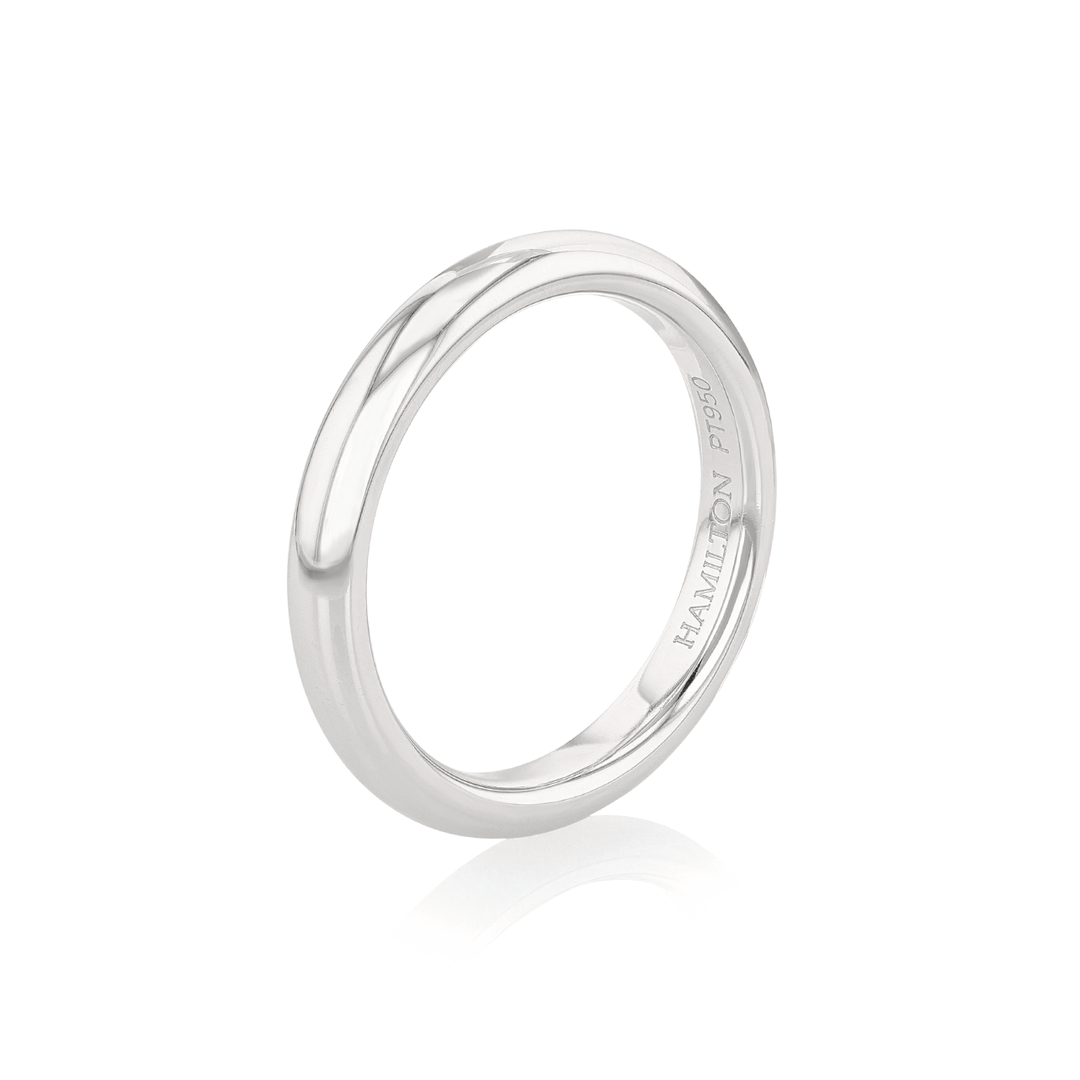 Hamilton Collection Platinum 3mm Comfort Fit Wedding Band