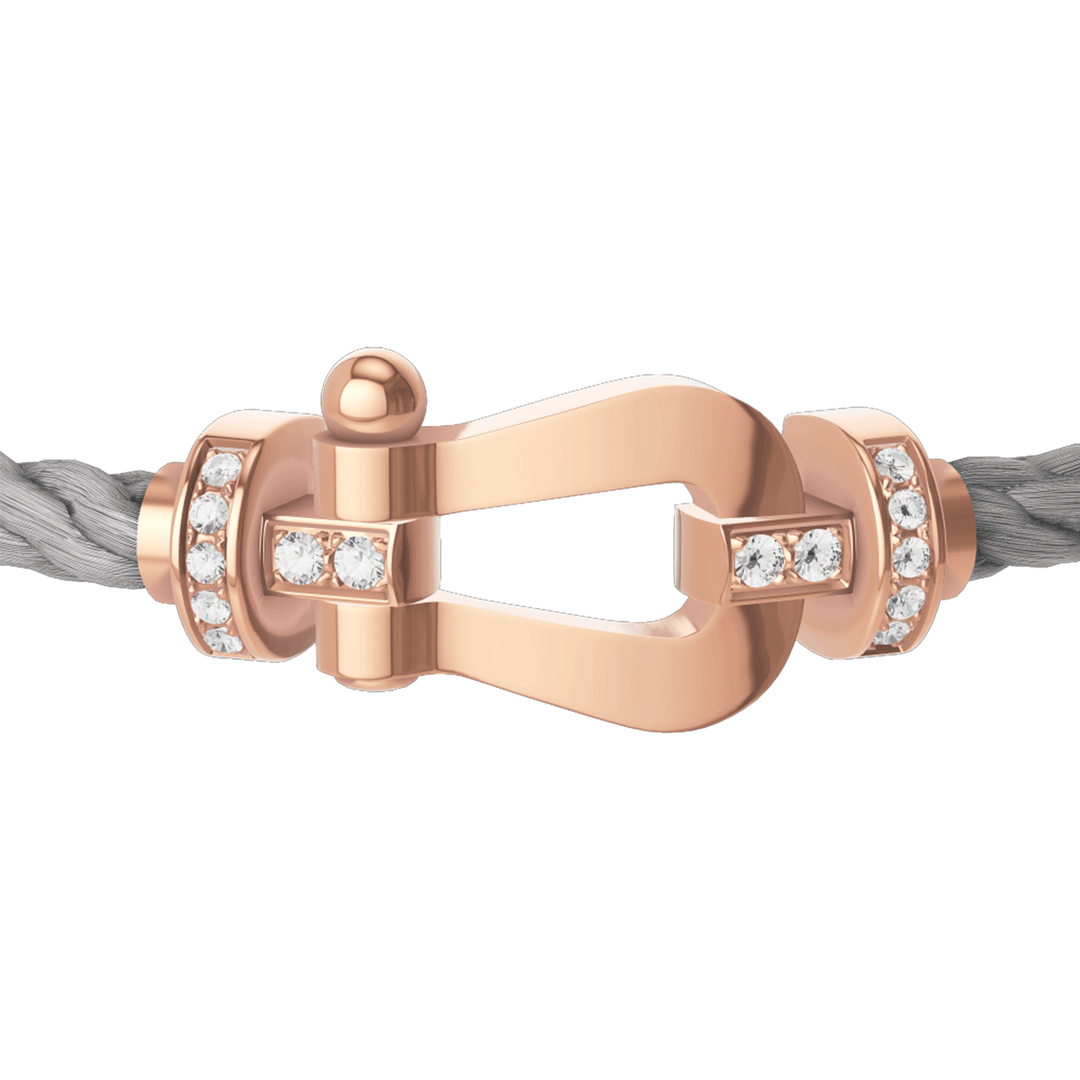 FRED Force 10 Steel Cord with 18k Rose Half Diamond LG Buckle, Exclusively at Hamilton Jewelers