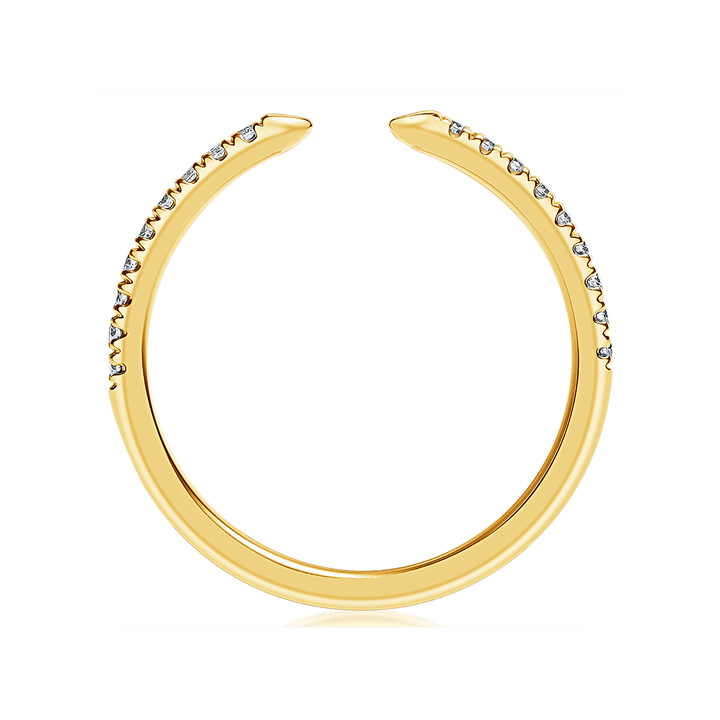 18k Yellow Gold and .14 Total Weight Diamond Open Ring
