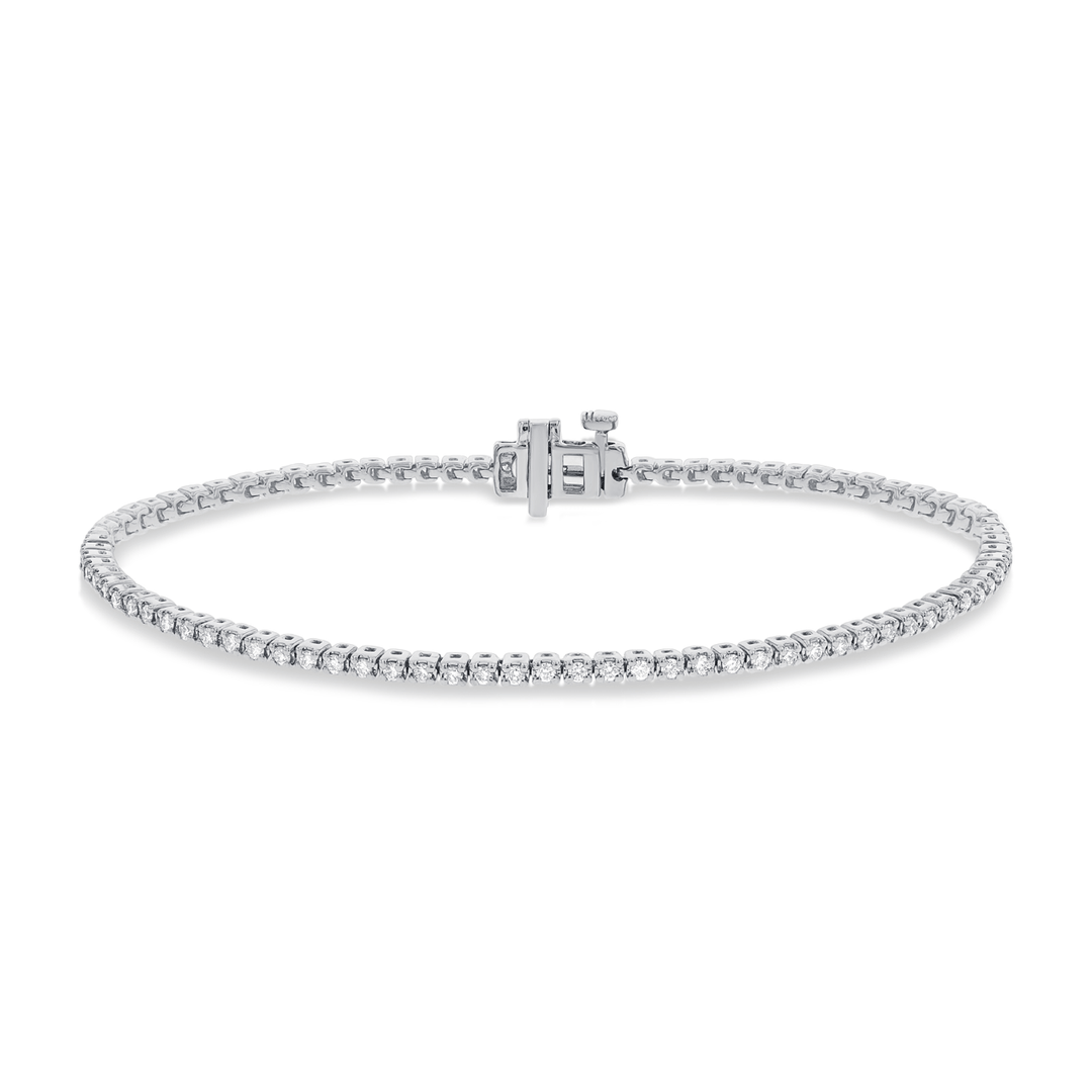 Hamilton Select Collection 14k Gold Natural Diamond Line Bracelet
