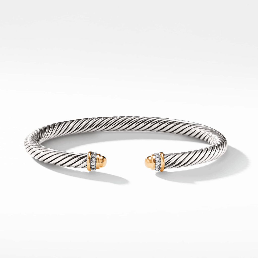 David Yurman Cable Classics Bracelet with 18k Yellow Gold and Pavé Diamonds