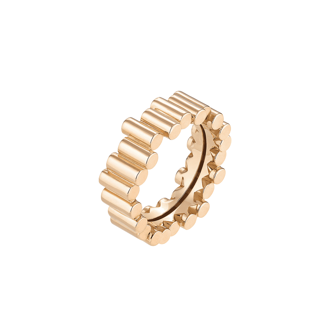 Viltier 18k Yellow Gold Edge Medium Band