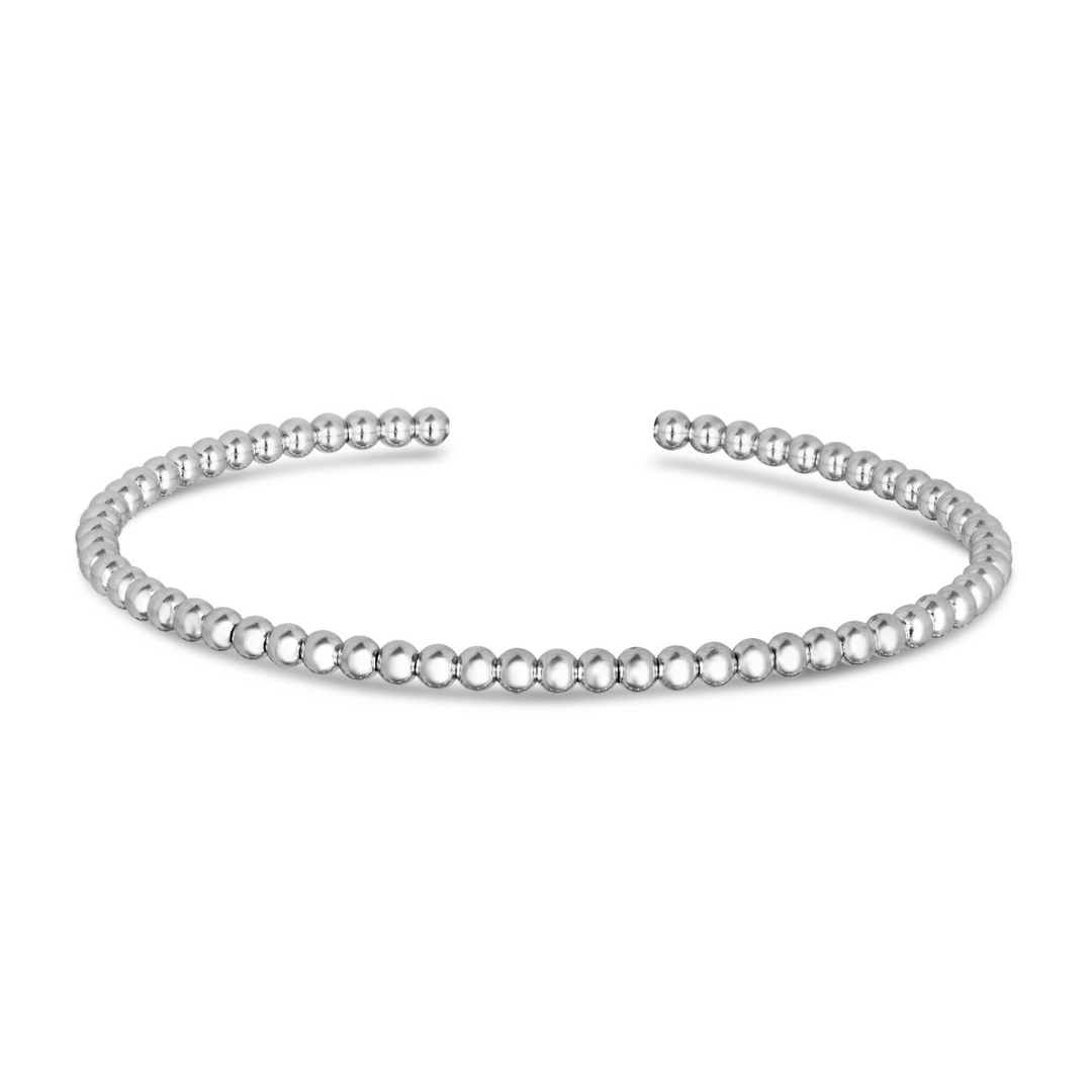 14k White Gold 3mm Bead Bracelet