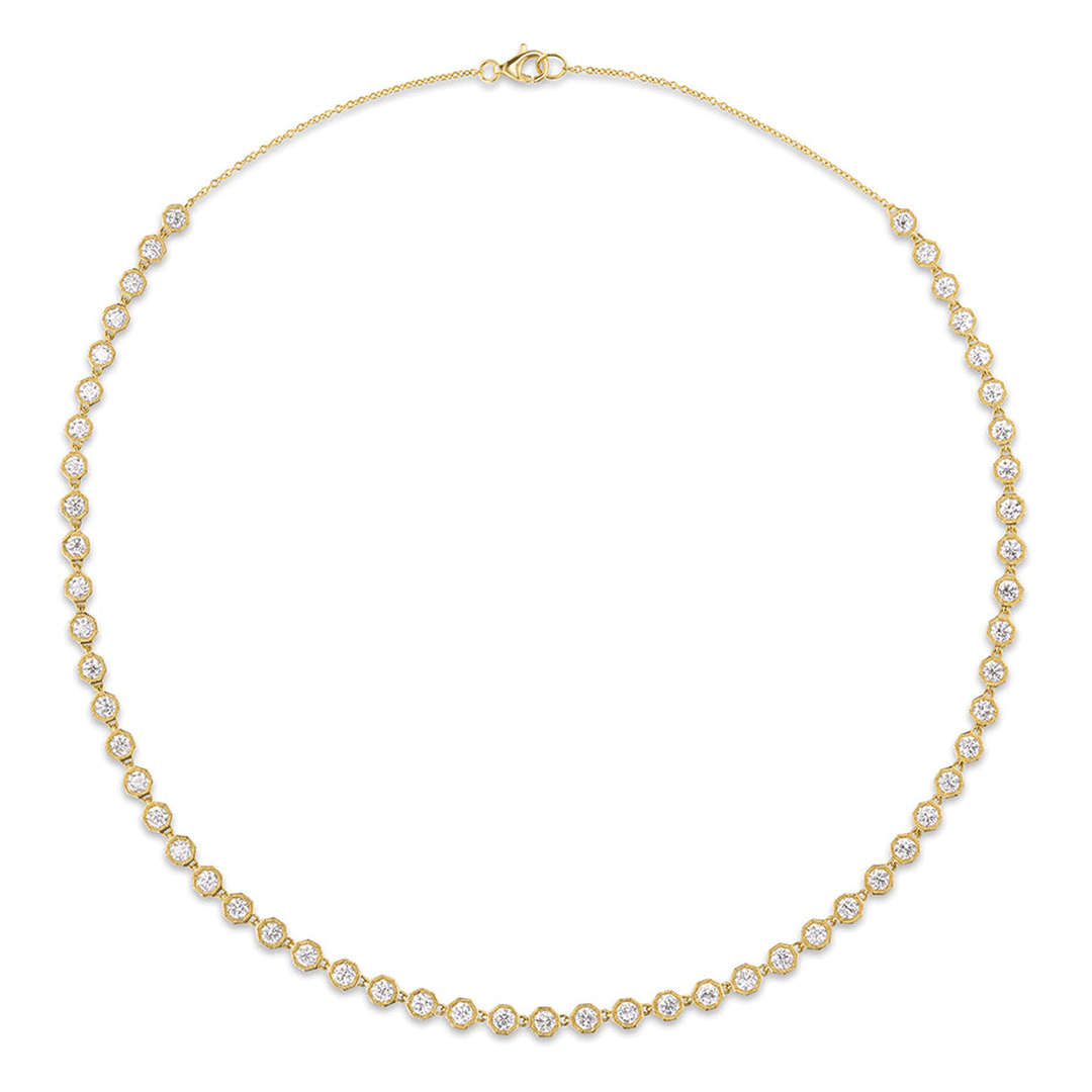 18k Gold and 4.81 Total Weight Diamonds By the Yard 16 Inch Necklace