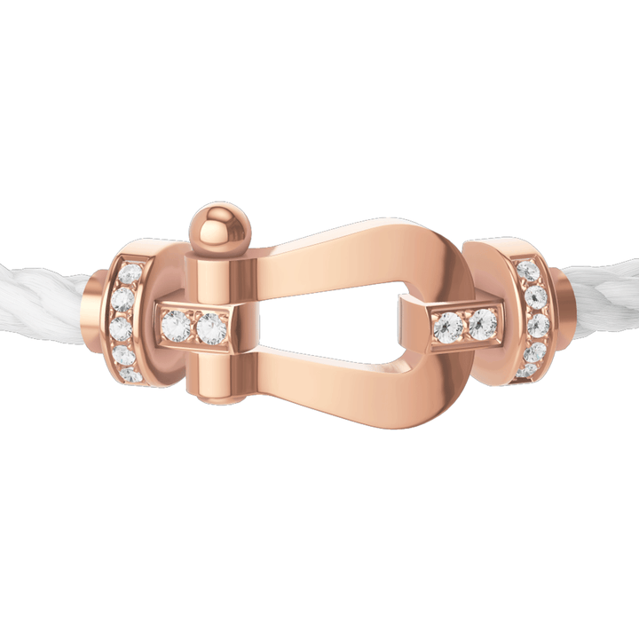 FRED Force 10 White Cord with 18k Half Diamond LG Buckle, Exclusively at Hamilton Jewelers