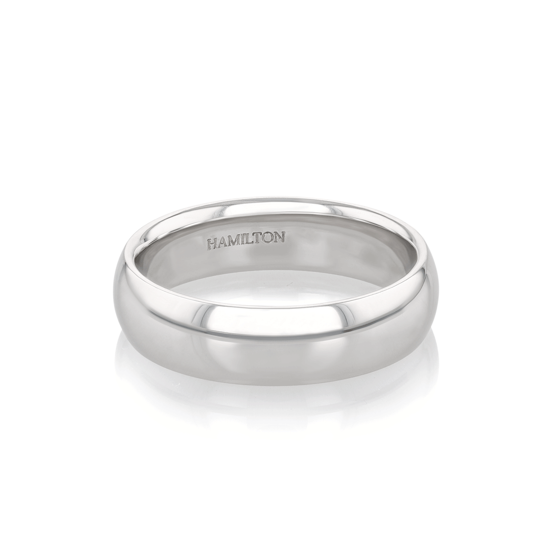 Hamilton Collection 14k White Recycled Gold 6mm Comfort Fit Wedding Band