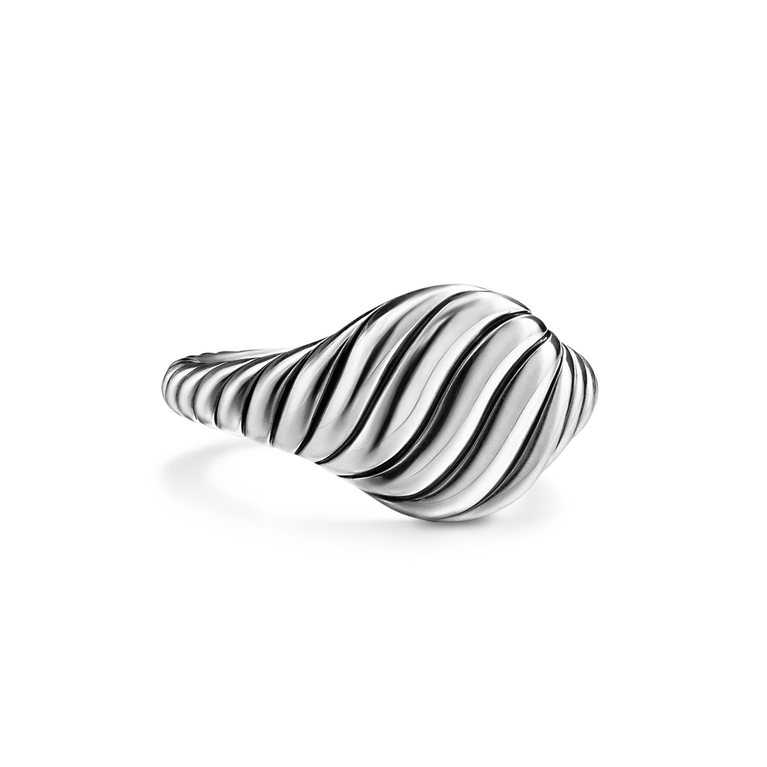David Yurman Sculpted Cable Pinky Ring Sterling Silver, 10mm