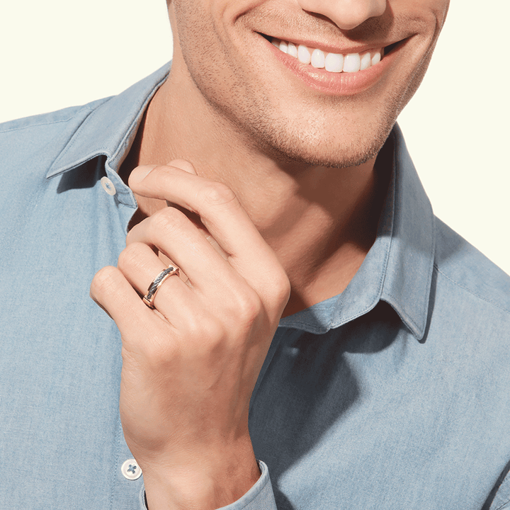 FRED Force 10 Winch Steel and 18k Yellow Gold Ring, Exclusively at Hamilton Jewelers