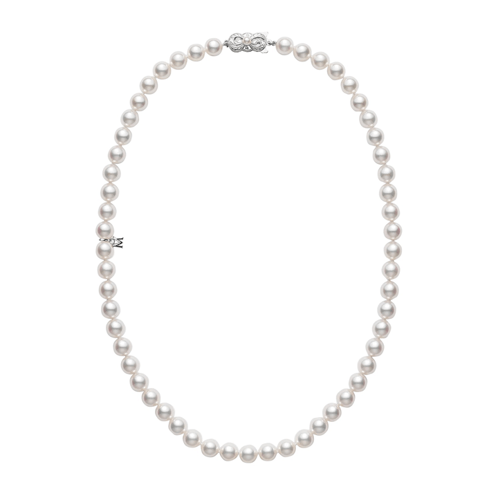 Mikimoto 18k White Gold Akoya Pearl 7.5mm Strand Necklace