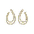 Charles Krypell 18k Yellow Gold and 1.52 Total Weight Diamond Double Loop Earrings