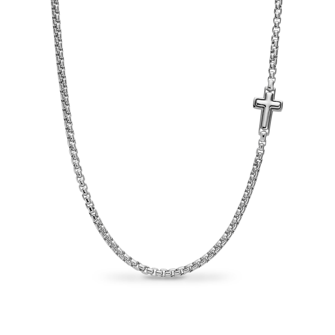David Yurman Cross Station Necklace Sterling Silver, 3.6mm