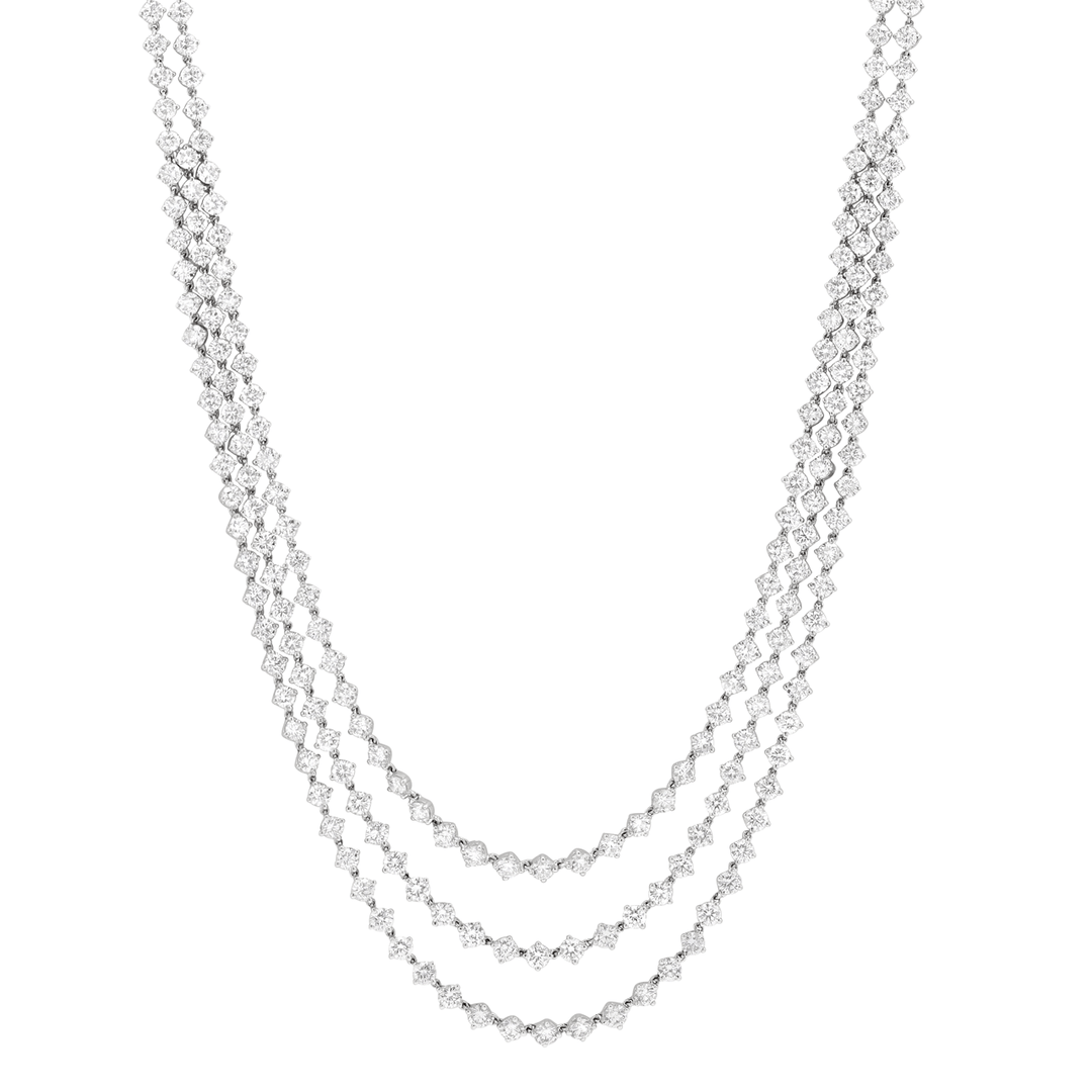 Private Reserve Multi Row Diamond 43.03 Total Weight Necklace