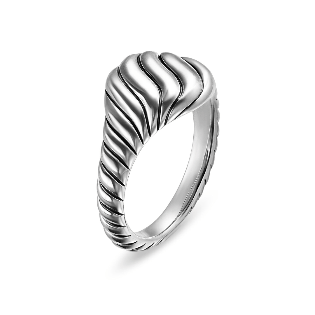 David Yurman Sculpted Cable Pinky Ring Sterling Silver, 10mm