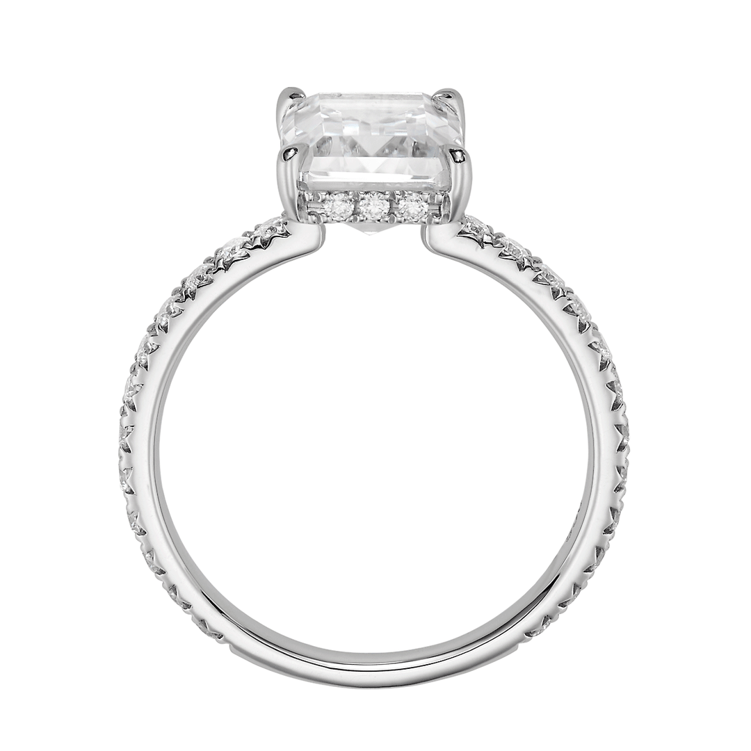Platinum Micro-Pave Diamond Engagement Ring Mounting