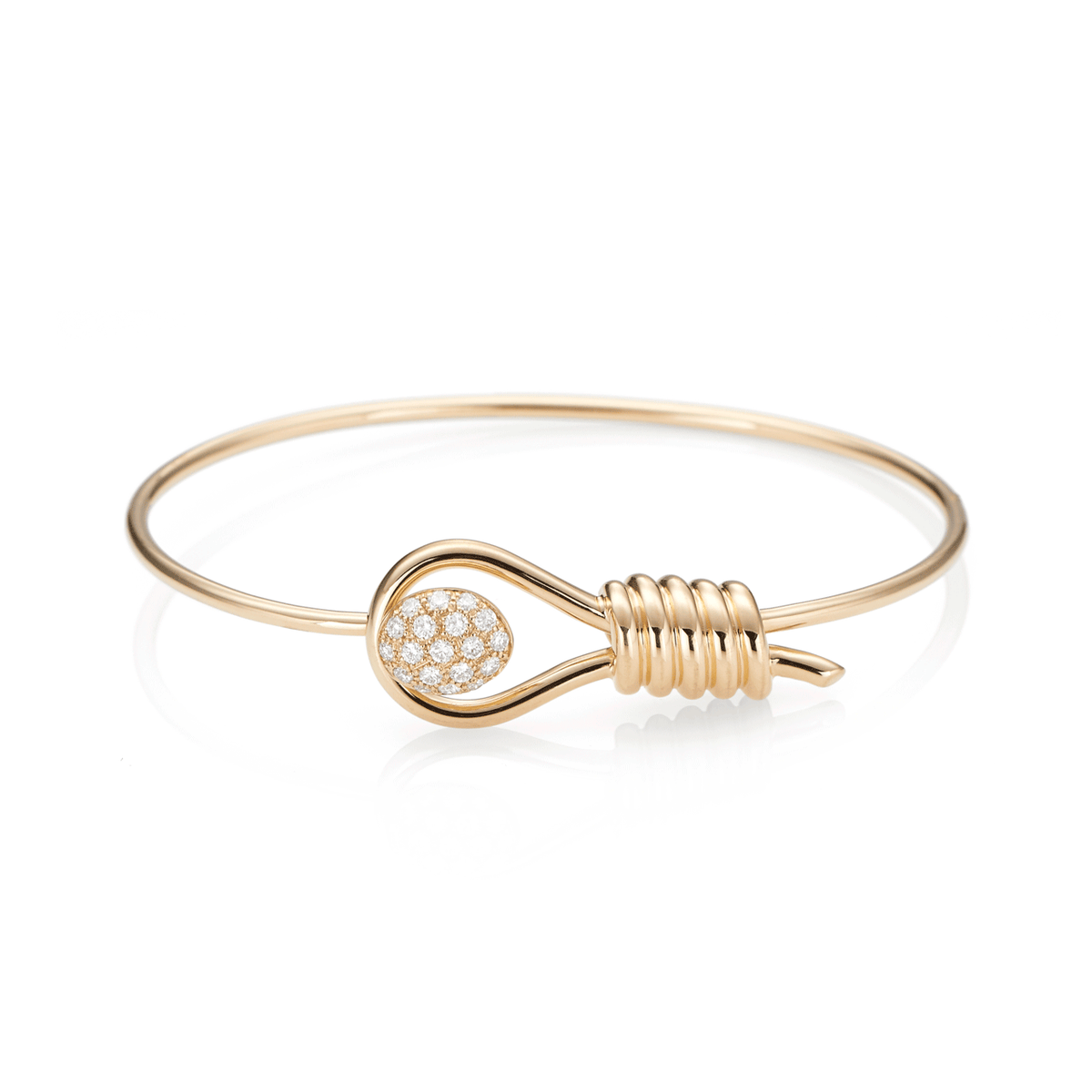 Hamilton 1970's Collection 18k Yellow Gold and 0.30 Total Weight Diamond Hook Bracelet