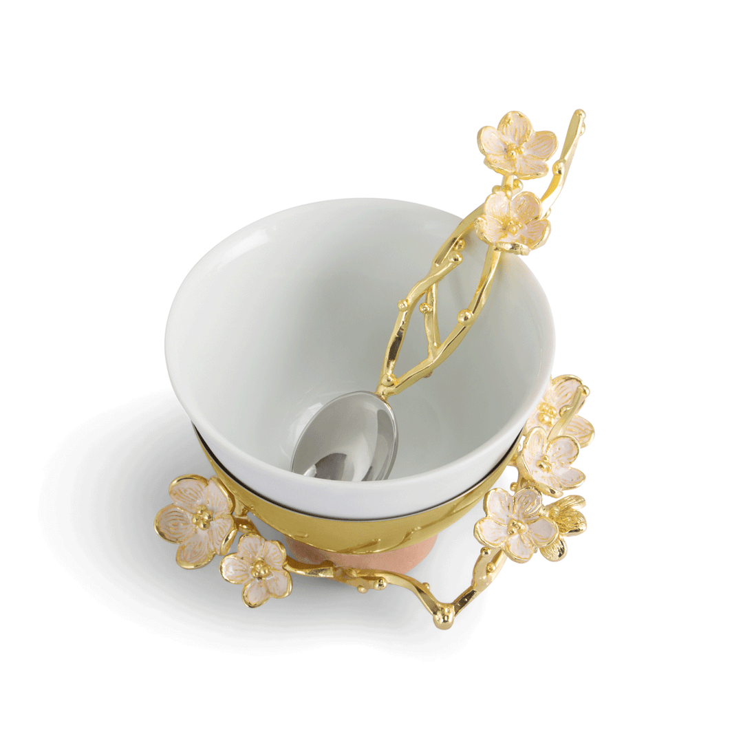 Michael Aram Cherry Blossom Porcelain Small Bowl With Spoon