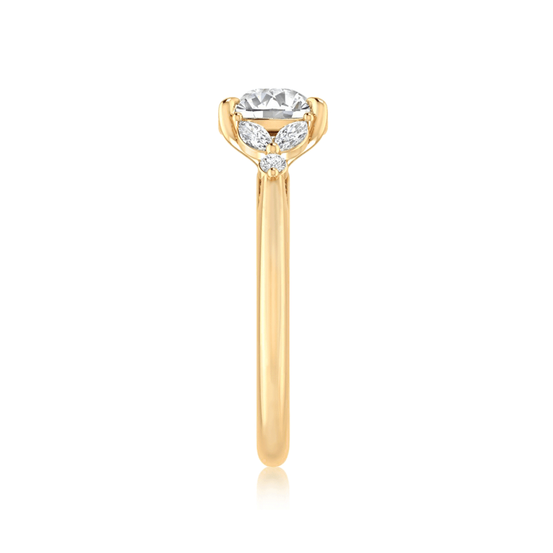 Hamilton Fleur Collection 18k Yellow Gold and .25 Total Weight Engagement Ring Mounting